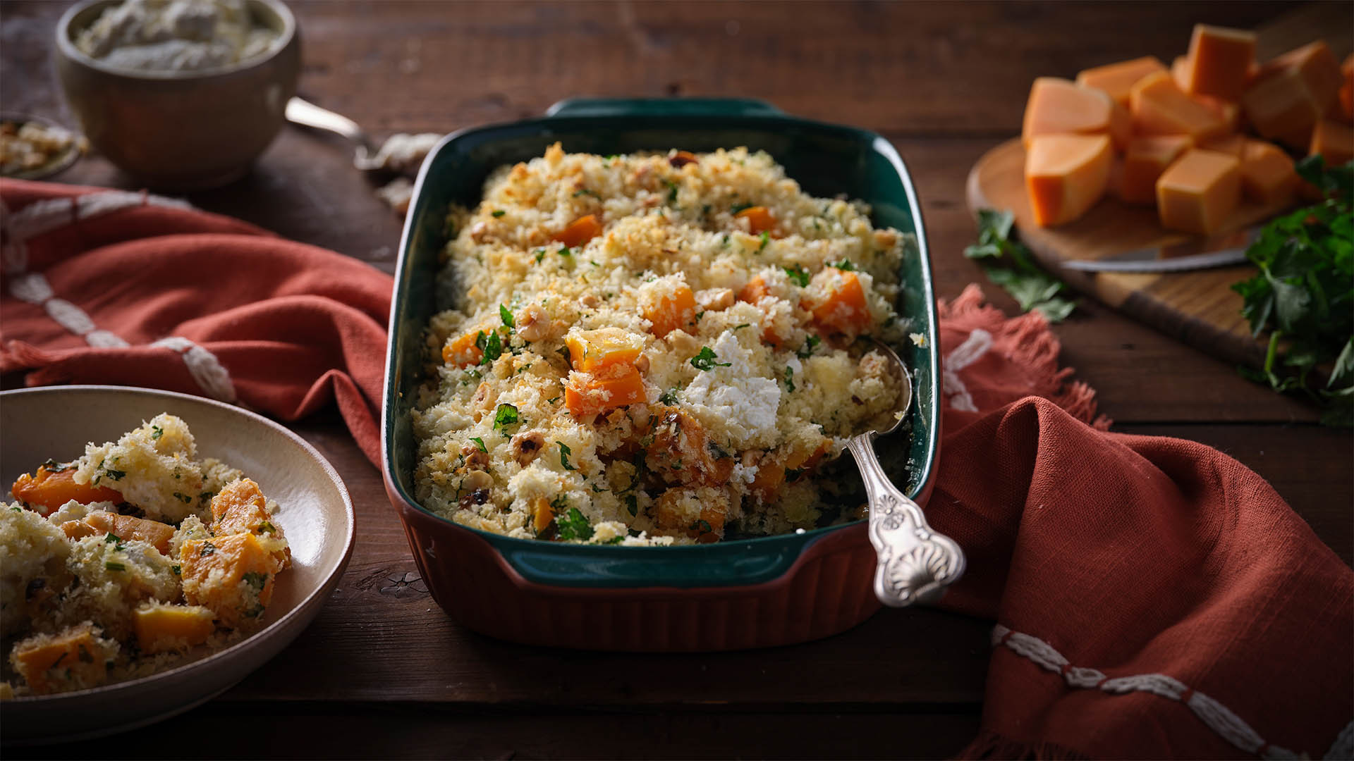 Winter Squash Casserole With Hazelnuts Ontario Cheese   Recipe SO Banner 1920x1080 Winter Squash Casserole 